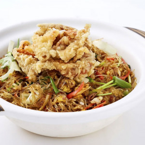 claypot glass noodle with soft shell crab